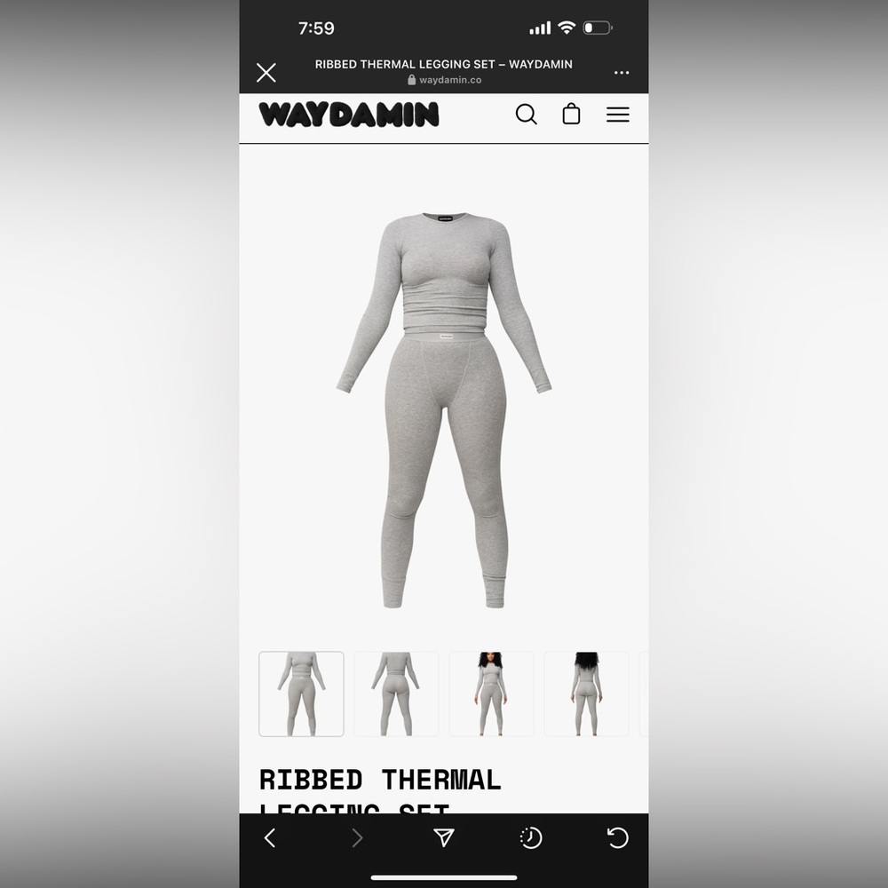Jayda Cheaves/ Waydamin Brand Gray Thermal set Small Sold out